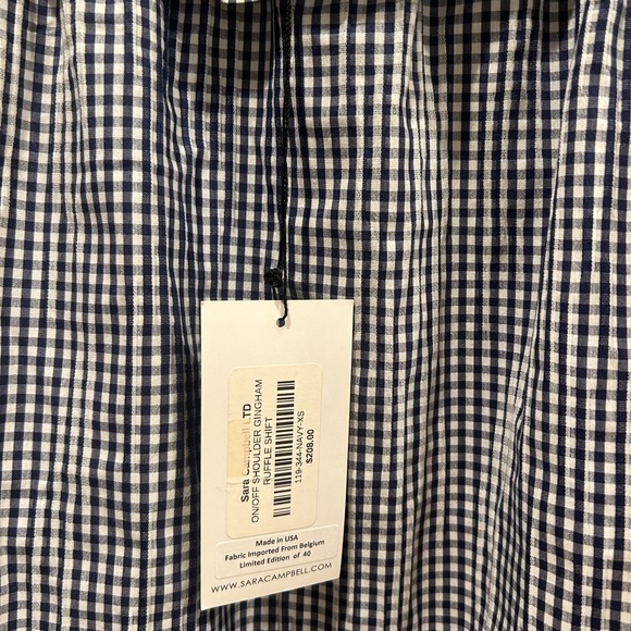 Sara Campbell black and white gingham dress with gathered top. NWT - Picture 4 of 7